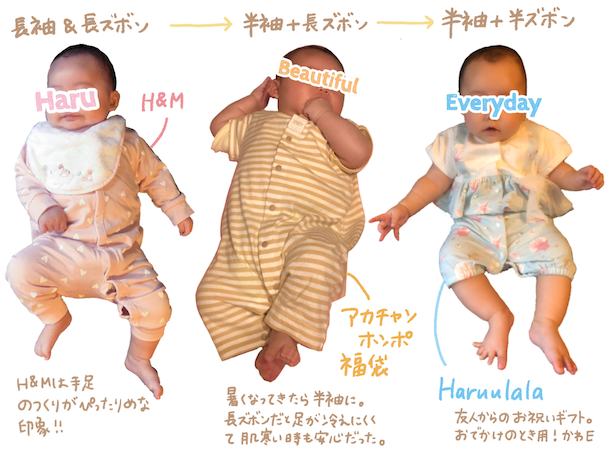 【出産準備】冬生まれの赤ちゃんのベビー服、何を買うべき？0歳児の冬から秋までのベビー服事情｜しゃーごんダイアリー